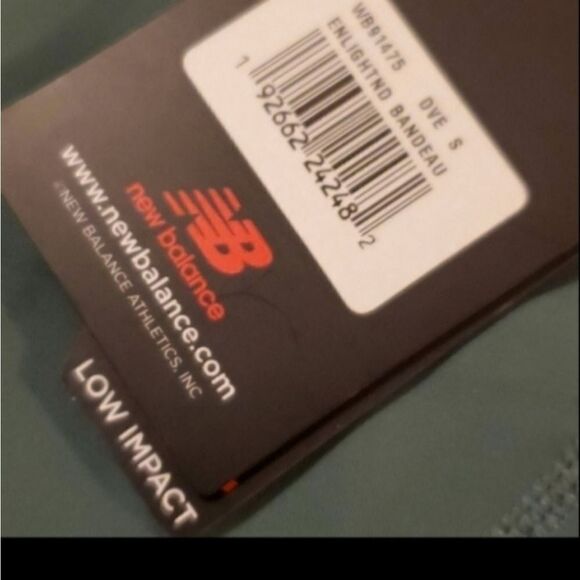 NEW S NEW BALANCE ENLIGHTENED tennis SPORTS PINK GREEN ADJUSTABLE BRA SMALL NWT - Picture 6 of 6